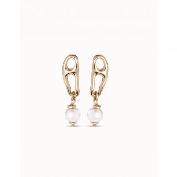 Pendientes Uno de 50 Pearl & Match Joyful Colección Mujer Bañados en Oro 18K con Eslabón y Perla Aleación de Metales PEN0918BPLORO0U