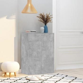 Zapatero de hormigón gris 60x35x84 cm de madera multicapa