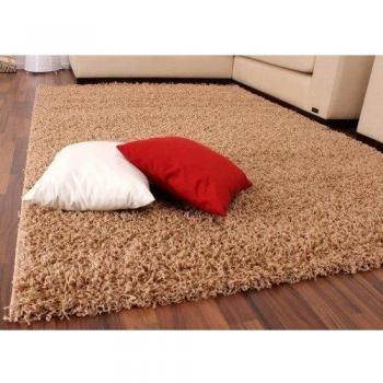 Alfombra Sky Lisa De Pelo Alto Largo Estilo Shaggy En Beige, tamaño:160x220 cm