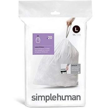 20-Pack 18L Custom-Fit Drawstring Trash Bags