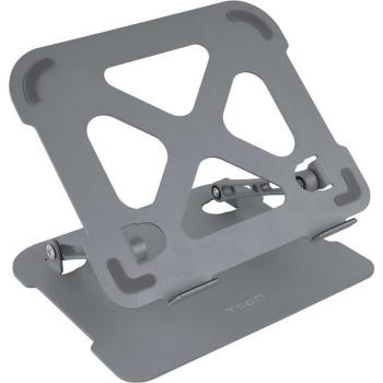 TooQ TQLRS0012-AL-G Soporte Elevador Ergonómico Ajustable de Aluminio para Portátiles hasta 17.3 Gris