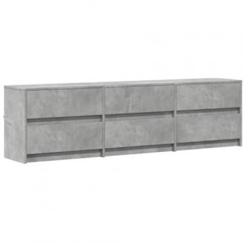 Mueble de TV LED madera ingeniería gris hormigón 180x34x50 cm