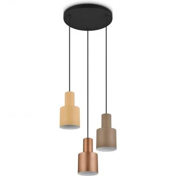 Lámpara colgante tricolor de 3 luces con diseño moderno y elegante