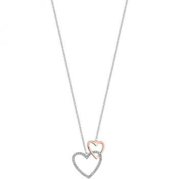 Collar Lotus Silver Moments Corazones LP1973-1/1 de Plata con Circonita para Mujer