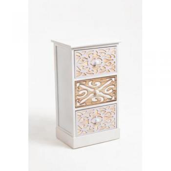 Cajonera Yelmes 3 Cajones - Mueble auxiliar con tres cajones, diseño moderno, fabricada en madera de alta calidad, acabado en color blanco, ideal para almacenamiento y organización en cualquier habitación