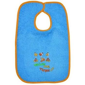 Babero grande, con bordado -Give me tree-, color: azul oceano, tamaño: 30x45cm