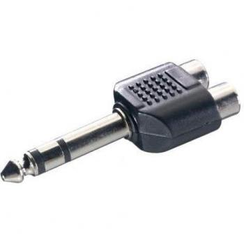 Vivanco - Adaptador Compacto de Audio de Jack de 6,3 mm a 2 Conectores RCA