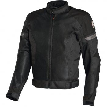 Chaqueta textil de moto Richa Cool Summer Negra con características de diseño ligero, ventilación óptima, protección CE en hombros y codos, forro extraíble, ajuste en cintura y muñecas