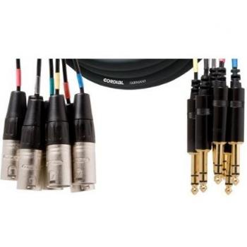 Cordial 8x XLR Male to 8x Stereo Jack Multicore Audio Cable - 3m