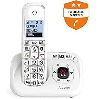 Teléfono Inalámbrico DECT Alcatel XL785 Voice con Contestador y Pantalla Grande - Blanco