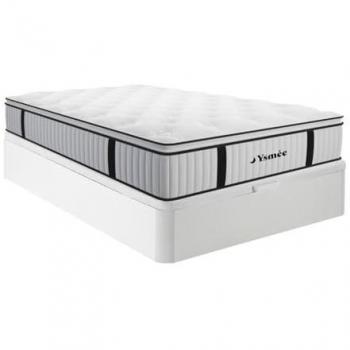 Conjunto Canapé Blanco 140 x 190 cm con Colchón de Muelles Ensacados y Sobrecolchón Integrado de 28 cm - Sueño Americano de YSMÉE