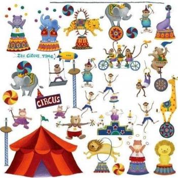RoomMates RMK1266SCS Circus - Adhesivos de pared, diseño de circo