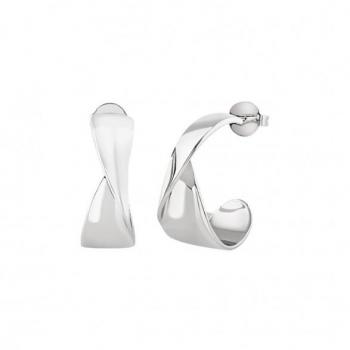 Pendientes de mujer BREIL Joyería colección RETWIST en color plata, talla big, sin piedras - TJ3465