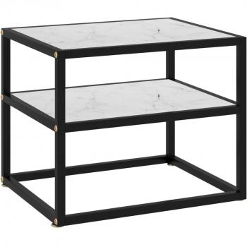 Consola blanca de vidrio templado 50x40x40 cm
