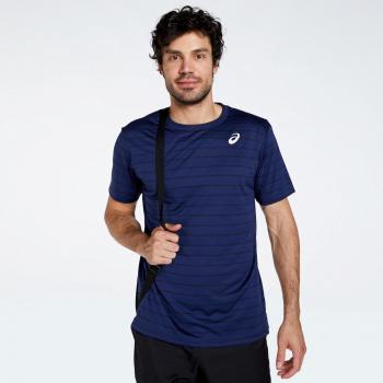 Camiseta Asics Court Stripe Marino Negro