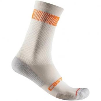Calcetines Castelli Unlimited 18 Blanco y Plata Naranja Óxido para Hombre