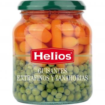 Helios Guisantes Extrafinos y Zanahorias - 340 gr - [Pack de 6]