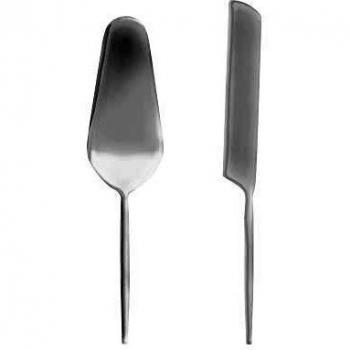 Kave Home - Set Crisps de 2 Cubiertos para Pastel Plateado