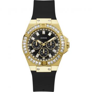 Guess Venus GW0118L1 Reloj Analógico para Mujer con Correa de Silicona Negra y Caja de 39mm