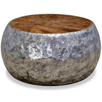 SengentoStyle Salontafel 60x60x30 cm aluminium teakhout