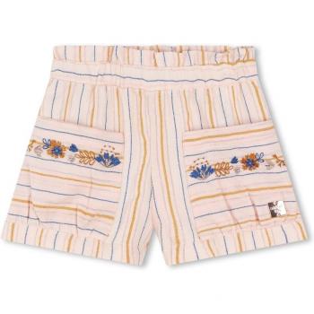 Carrement Beau - Short de bebé niña con rayas y bordado de flores