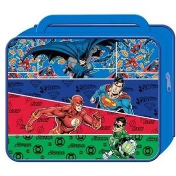 DC Justice League - Fiambrera, diseño de Batman, Superman, Flash y Linterna Verde, multicolor