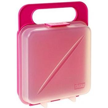 Tatay Porta Sandwich y Alimentos, Libre de BPA, Reutilizables, Apto Lavavajillas y Microondas, Congelacion hasta -40º, 1 Unidad, Color Rosa, Medidas 14 x 4 x 18 cm
