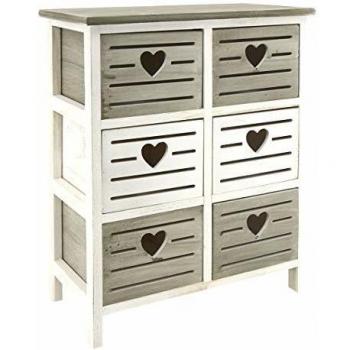 Cómoda de madera calada Corazón 6 cajones Aubry Gaspard