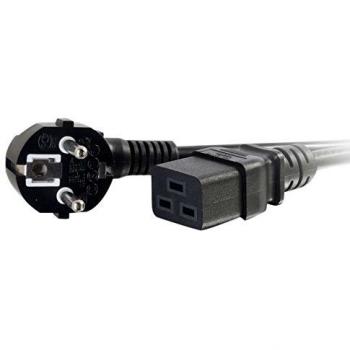 C2G Cable de 2 m, CEE 7/7 a IEC 60320 C19, Cable de alimentación, 2 m, CEE 7/7, acoplador C19, negro, cable eléctrico – cable eléctrico