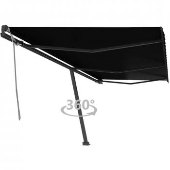 Toldo de pie retráctil manual gris antracita 600x300 cm
