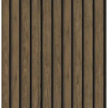 Holden Decor Dark Oak Wooden Slat Wallpaper - 10.05m x 53cm, Wood Effect, Modern Contemporary