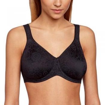 Triumph Lovely Minimizer Women's Bra with Floral Design, Size 85F, Black