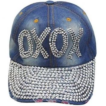 Gorra de béisbol en jean, robusto, fashion con strass