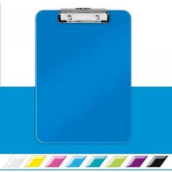 Clipboard Leitz WOW A4 azul metálico con clip y capacidad para 80 hojas