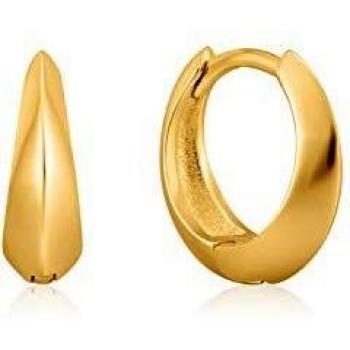 Pendientes Ania Haie plata Ley 925m chapada oro 14k colección Spike It Up lisos tipo argolla