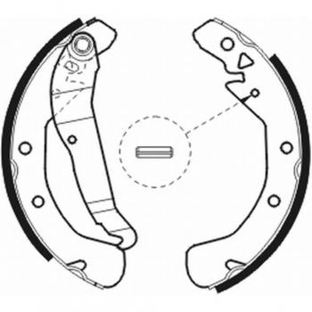 Juego de zapatas de freno ABE C0X009ABE - Zapatas de freno, compatibles con varios modelos, fabricadas por ABE, incluyen componentes para la instalación, diseño optimizado para un mejor rendimiento y durabilidad