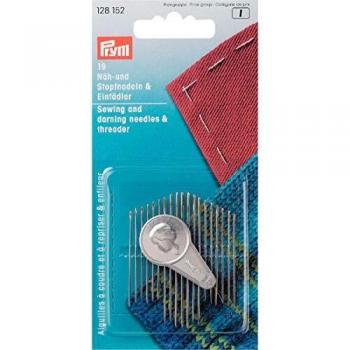 Prym Agujas Y Enhebrador, Plata, Näh/Stopfnadel, 19 Stück, KTE