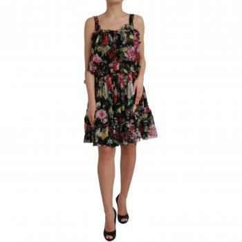 Dolce & Gabbana Multicolor Floral Print Silk Chiffon A-line Sleeveless Dress - IT44 | L