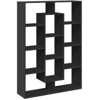 Librería negra de madera multicapa 102x29x143 cm, estantería de madera de ingeniería negra 80x31x169 cm, armario para libros y almacenaje