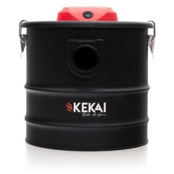 Aspirador de Cenizas Kekai Trajano 18L 1200W con Filtro HEPA Lavable en Acero Negro