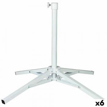 Base para Sombrilla de Metal Blanco Aktive 65 x 60,5 x 65 cm (6 Unidades)