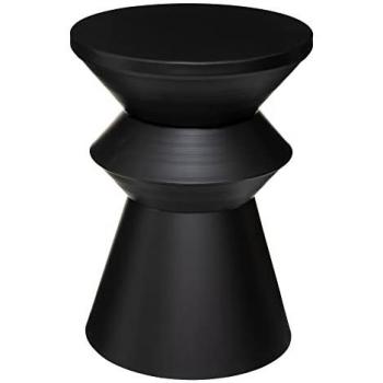 Mesa de Centro Sohan - Metal Negro, Estilo Contemporáneo, Diámetro 36/43 cm