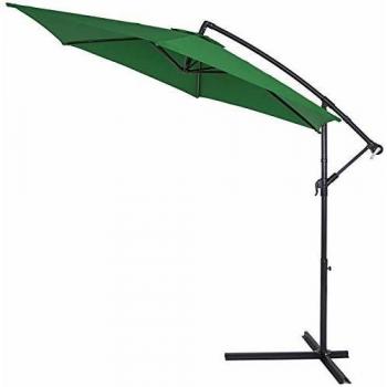Sombrilla de Jardín Inclinable Verde Ø330cm con Manivela y Protección UV30+ de Aluminio