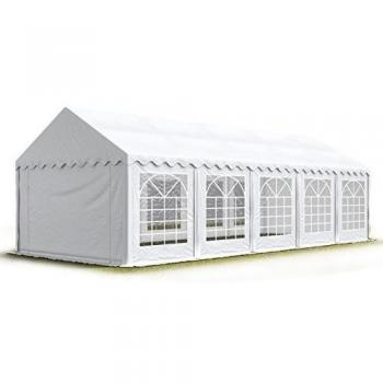 Carpa para fiestas Toolport 3x10 m, lona PVC 700 N impermeable, color blanco
