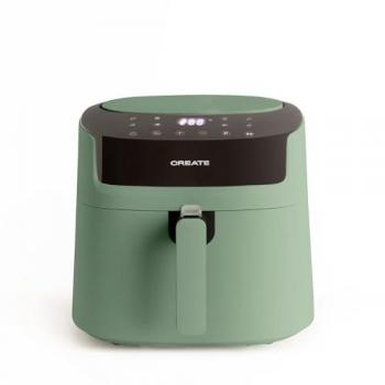 Freidora de Aire Sin Aceite CREATE Air Fryer Pro Large 6.2L 1800W Verde Sage - 8 Programas Automáticos, Selector de Temperatura 40-200°