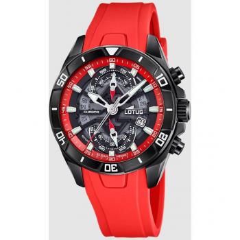 Lotus Vortex 18945/5 Men's Chronograph Watch with Red Rubber Strap