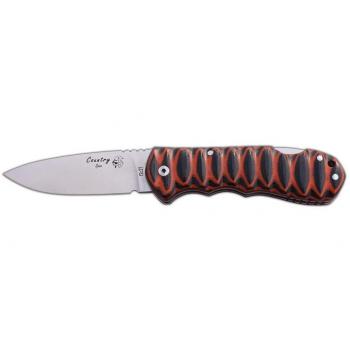 Navaja de Caza COUNTRY J&V con mango TRF naranja y negro, hoja de 8 cms y Funda de nylon