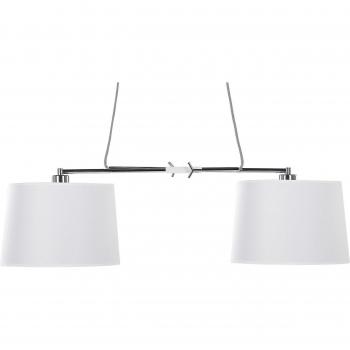 Lámpara Colgante Moderna Blanca de 2 Luces con Base de Metal y Pantallas de Poliéster Fucino