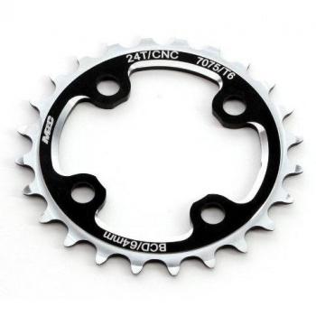 MSC Bikes MSC CNC Alu7075 4 mm 4Brazos 64 mm 24D - Plato de ciclismo, color negro