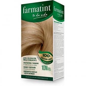Farmatint 10n Rubio Platino 135ml - Gel de coloración permanente, tono rubio platino (10N), 135 ml